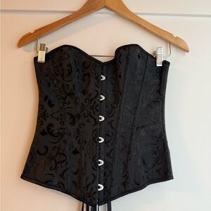 Elegant Black Brocade Corset